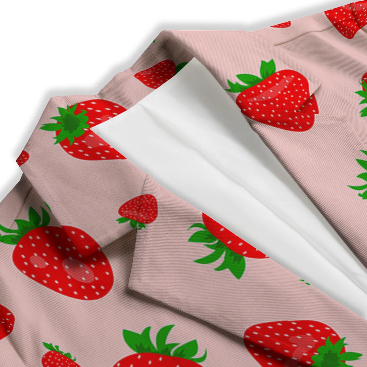 Strawberry Red Print Pattern Women's Blazer-grizzshop