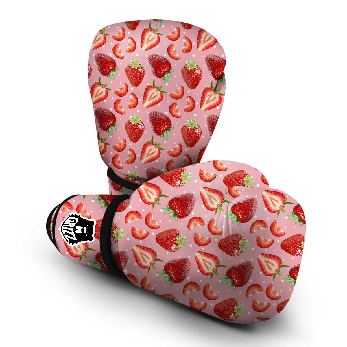 Strawberry Slice Print Pattern Boxing Gloves-grizzshop