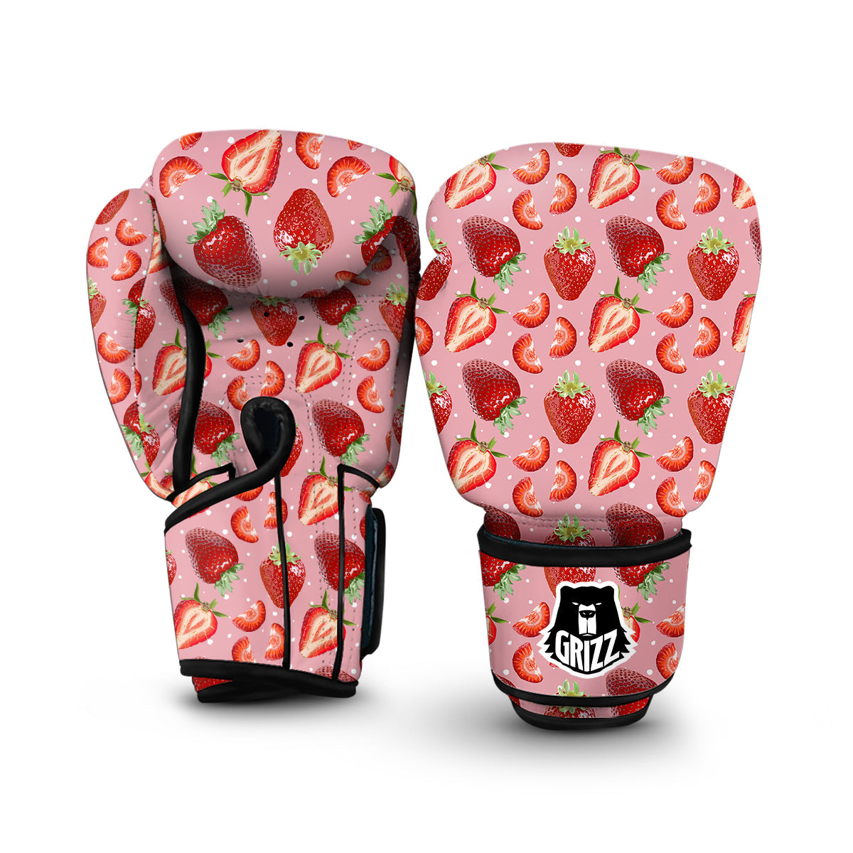 Strawberry Slice Print Pattern Boxing Gloves-grizzshop