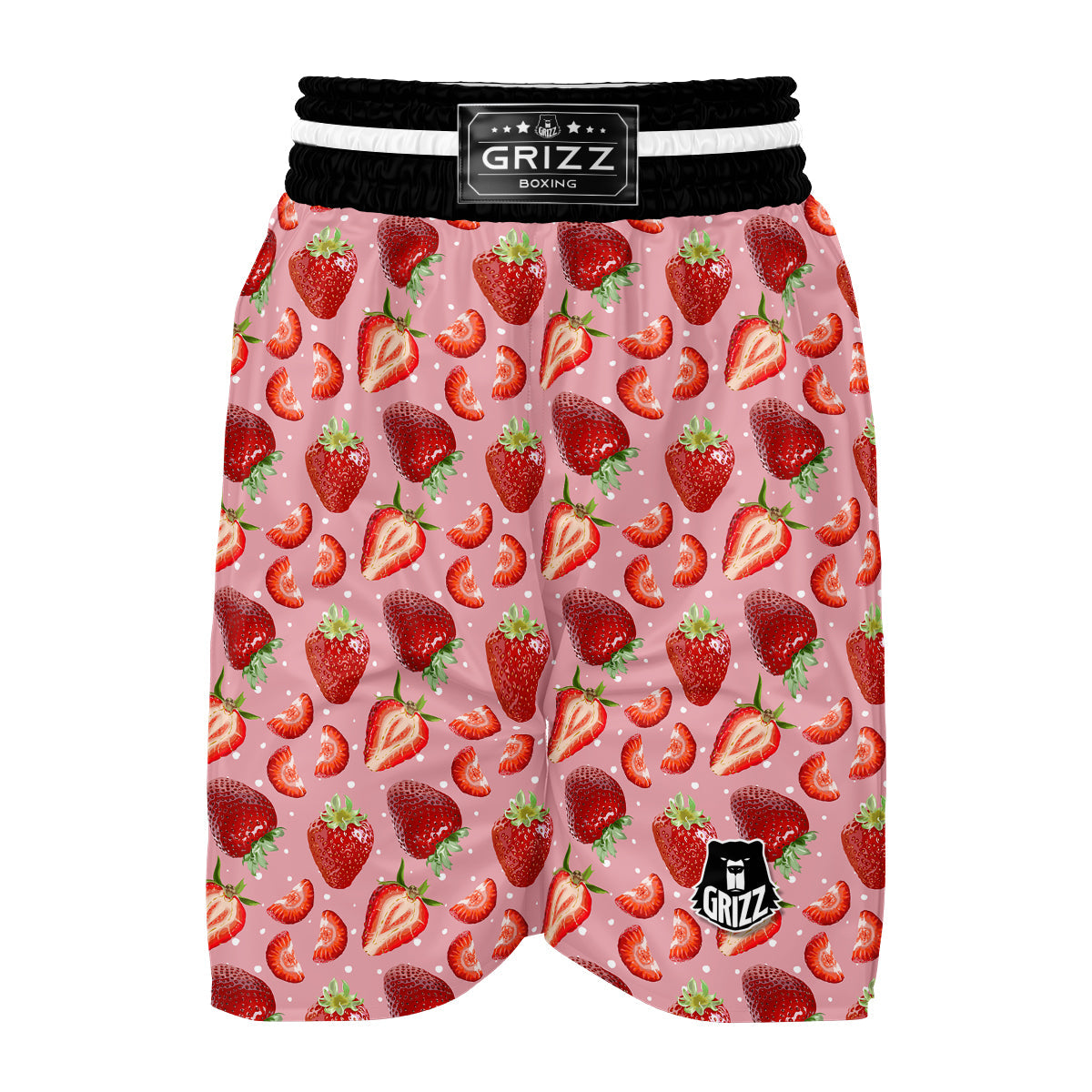 Strawberry Slice Print Pattern Boxing Shorts-grizzshop