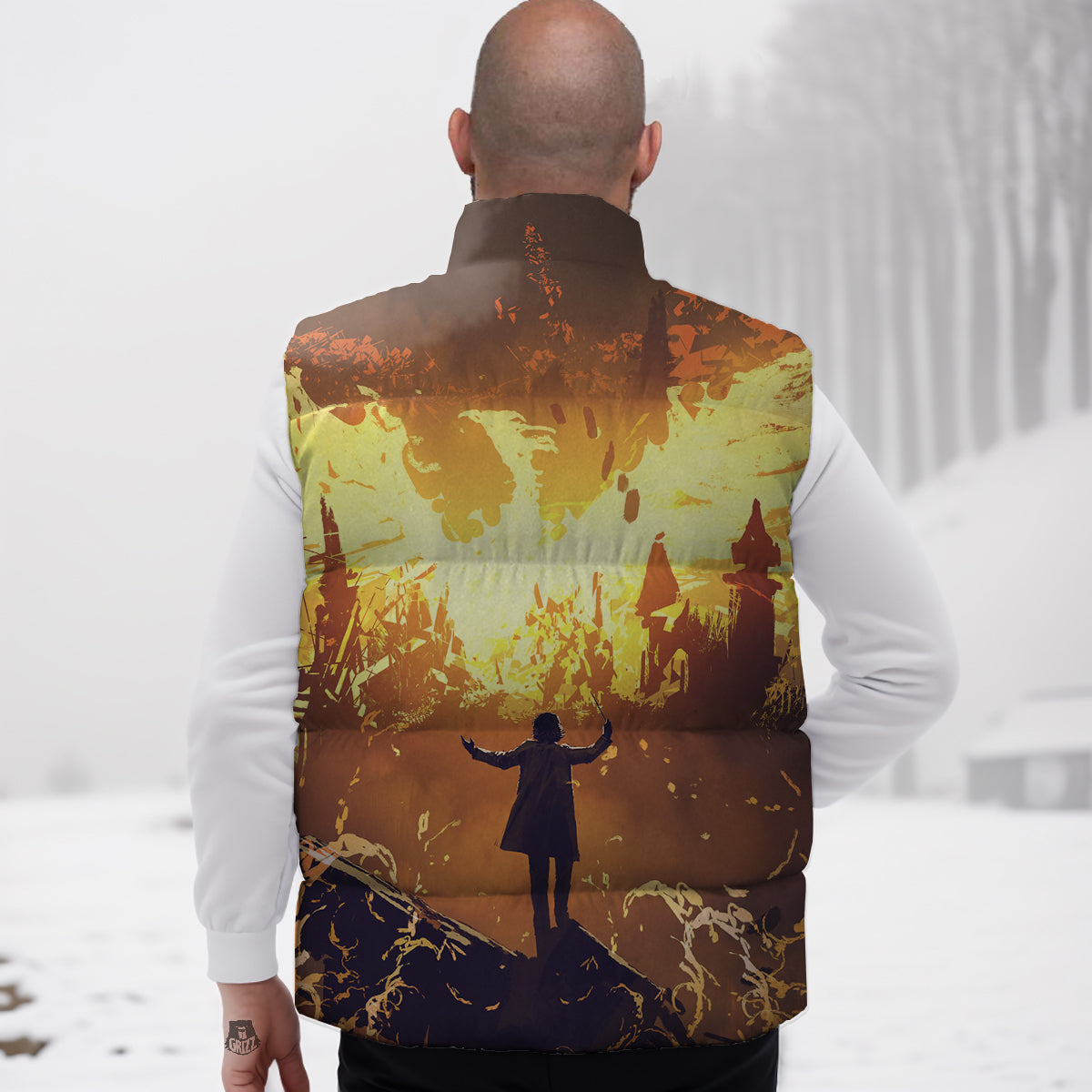 Strawberry Slice Print Pattern Down Vest-grizzshop