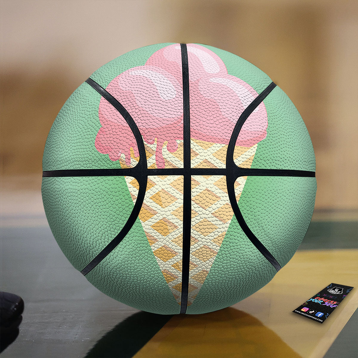 Sunflower White And Black Print Pattern Basketball