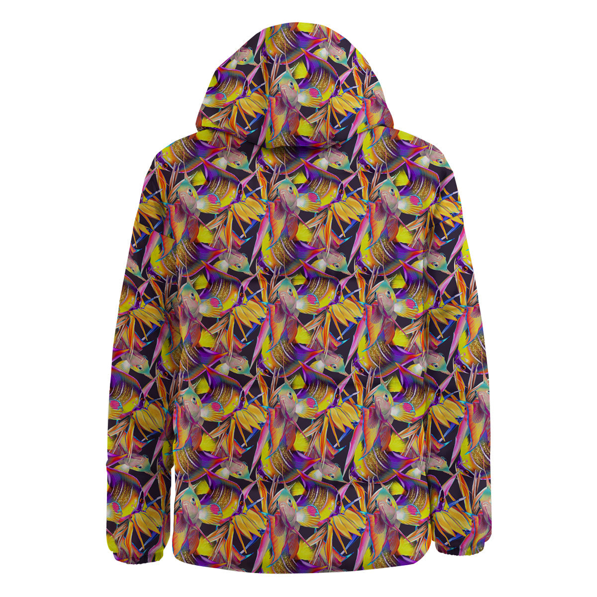 Strelitzia and Fish Tropical Exotic Print Pattern Down Jacket-grizzshop