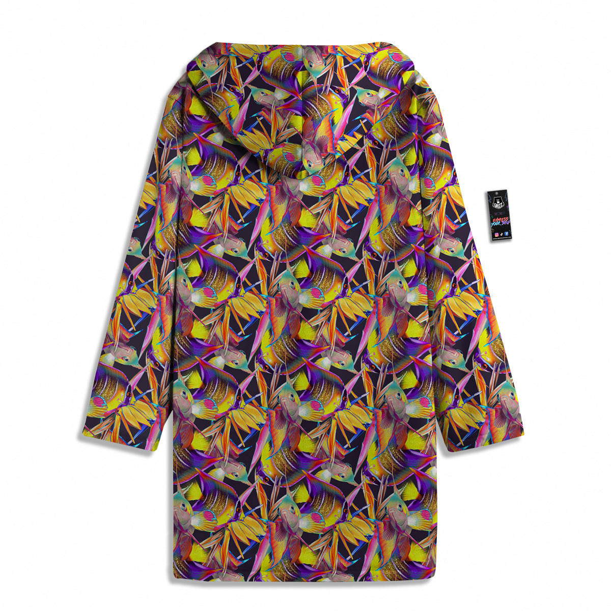 Strelitzia and Fish Tropical Exotic Print Pattern Men's Windbreaker Jacket-grizzshop