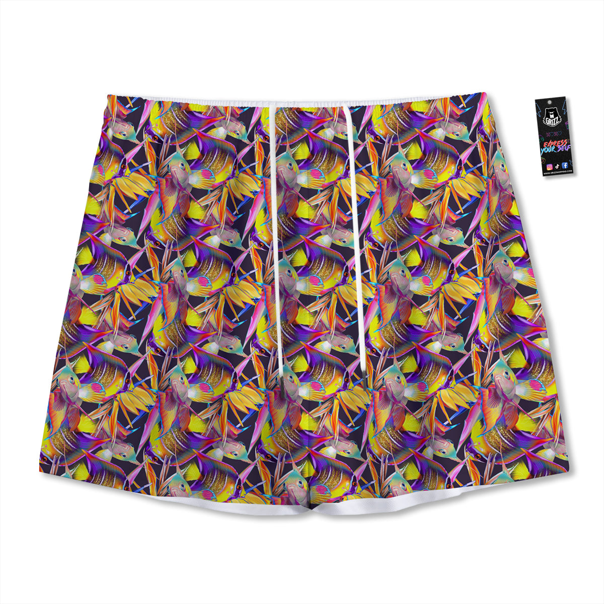 Sparkle Floral Print Mesh Shorts