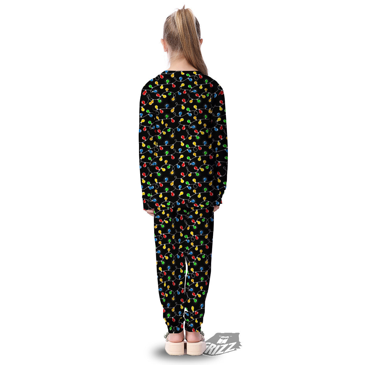 String Lights Colorful Christmas Print Kid's Pajamas-grizzshop