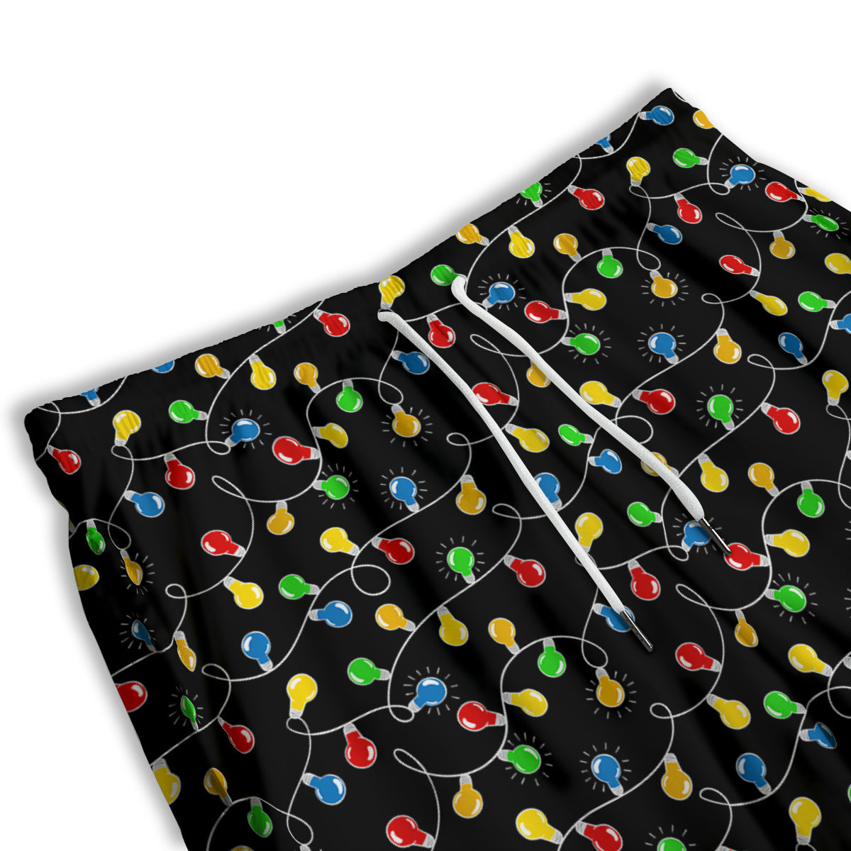 String Lights Colorful Christmas Print Men's Athletic Shorts