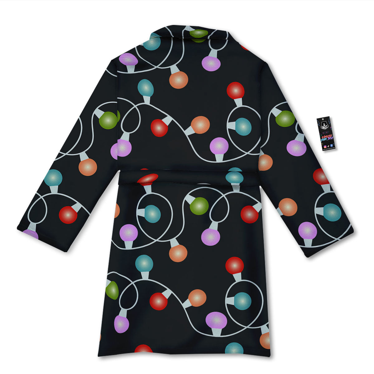 String Lights LED Christmas Print Bathrobe-grizzshop