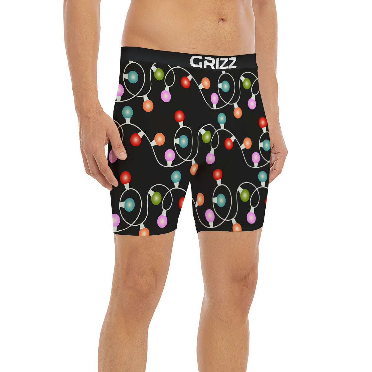 String Lights LED Christmas Print Boxer Briefs-grizzshop