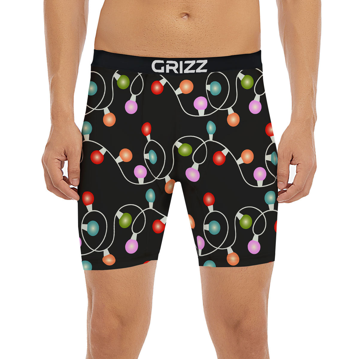 String Lights LED Christmas Print Boxer Briefs-grizzshop