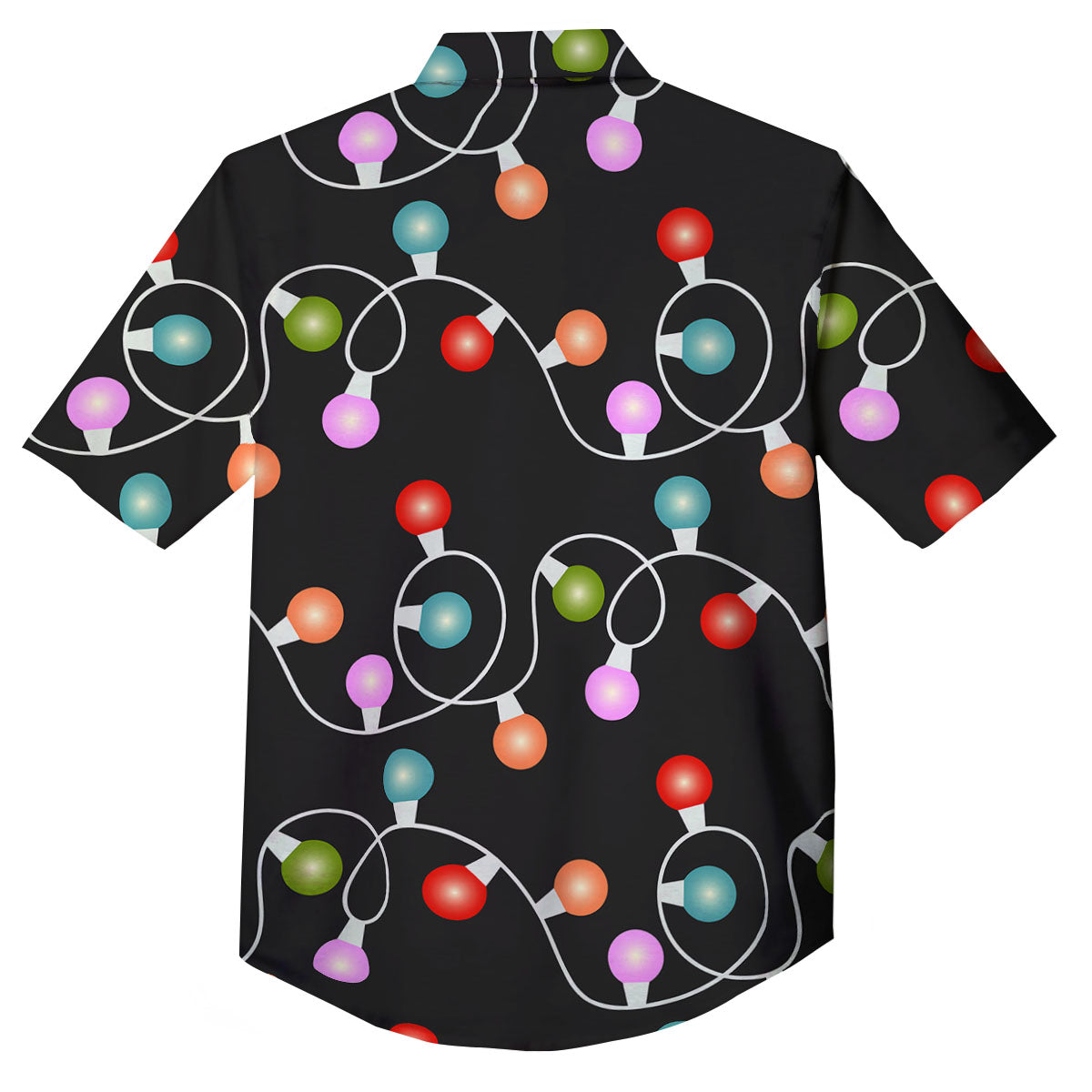 String Lights LED Christmas Print Button Up Shirt-grizzshop