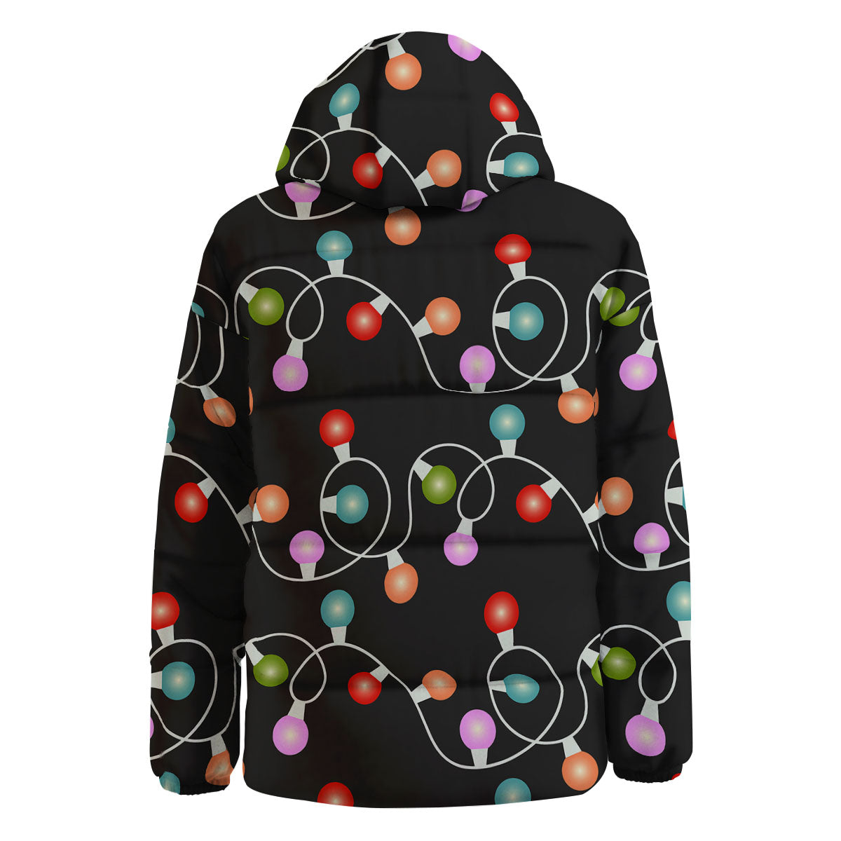 String Lights LED Christmas Print Down Jacket-grizzshop