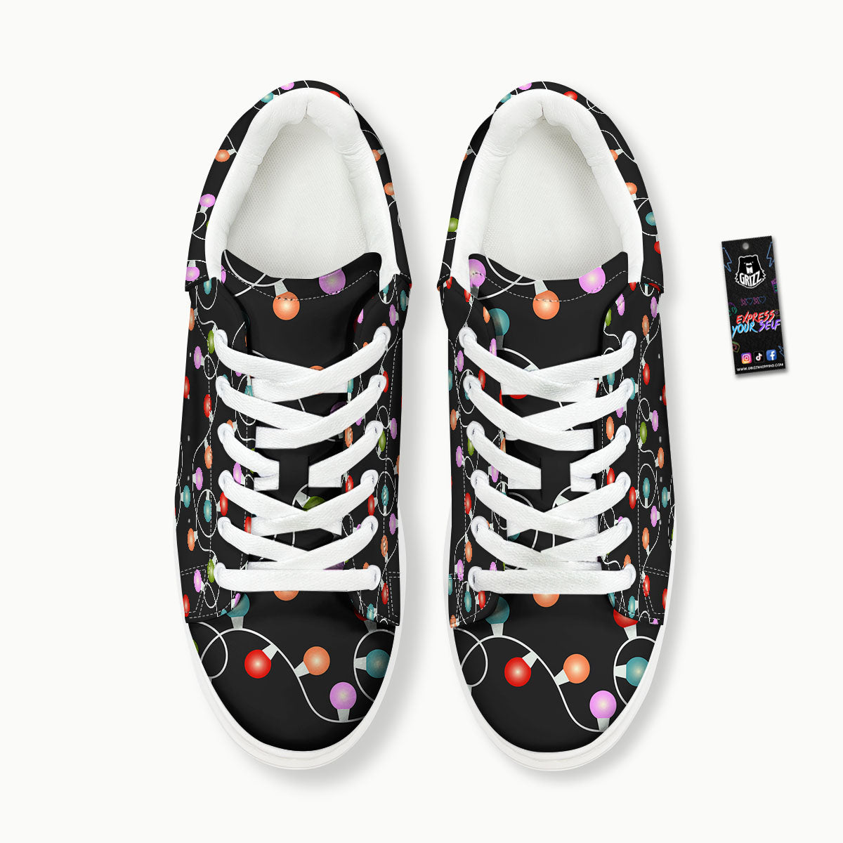 String Lights LED Christmas Print Platform Shoes-grizzshop
