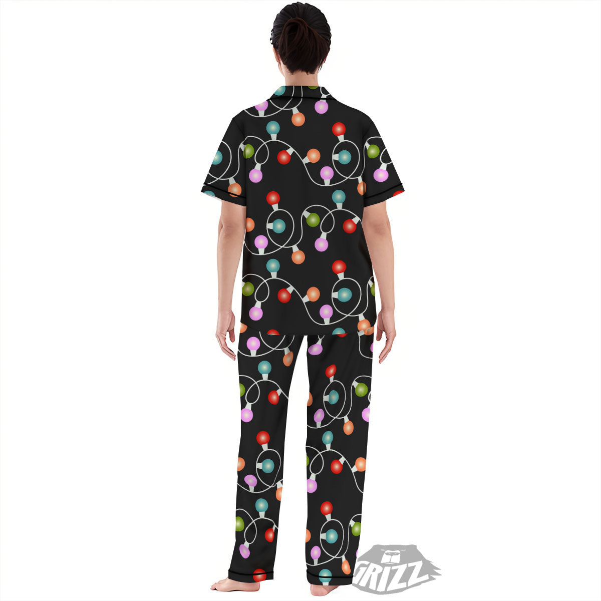 String Lights LED Christmas Print Women's Pajamas Set-grizzshop