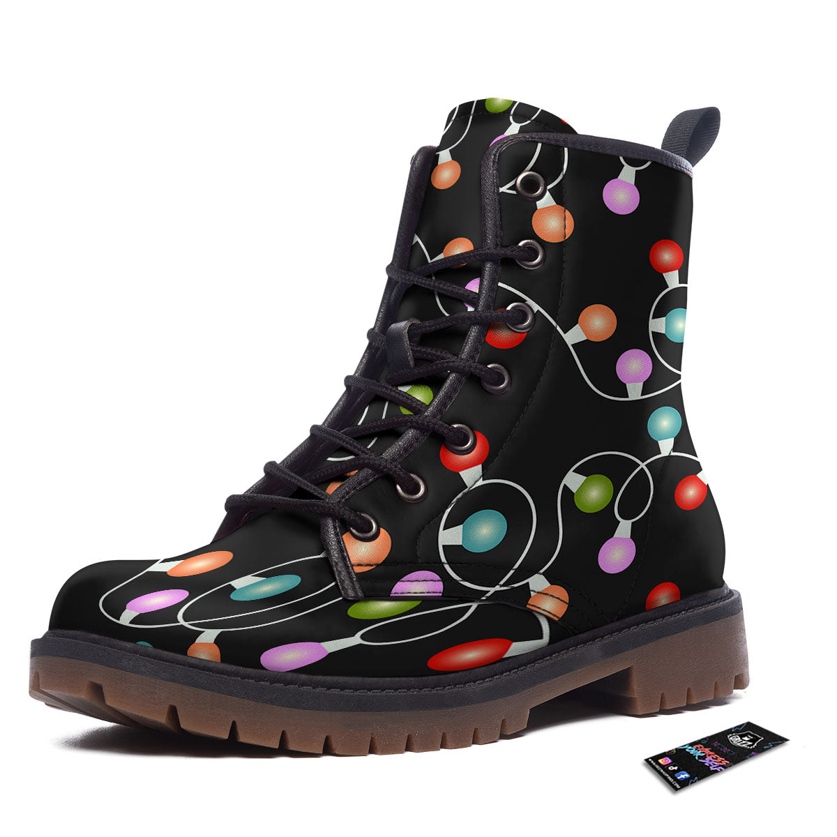 String Lights LED Christmas Print Work Boots-grizzshop