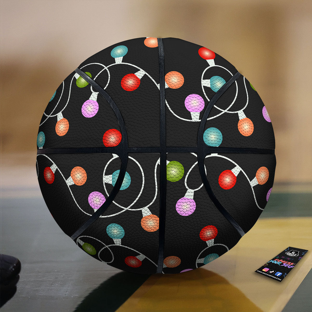 String Lights LED Christmas Print Basketball