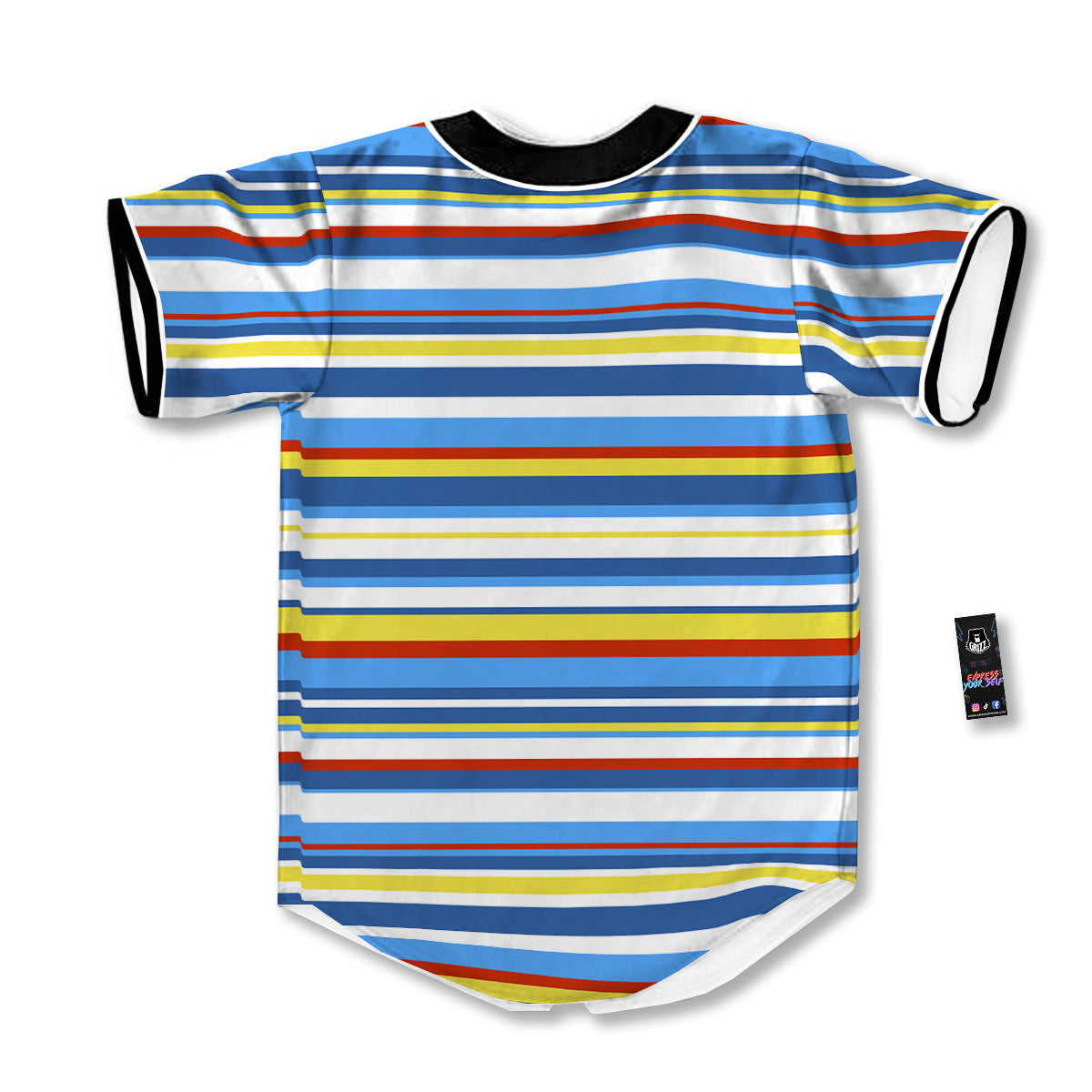 Stripe Autism Awareness Color Print Pattern Baseball Jersey-grizzshop