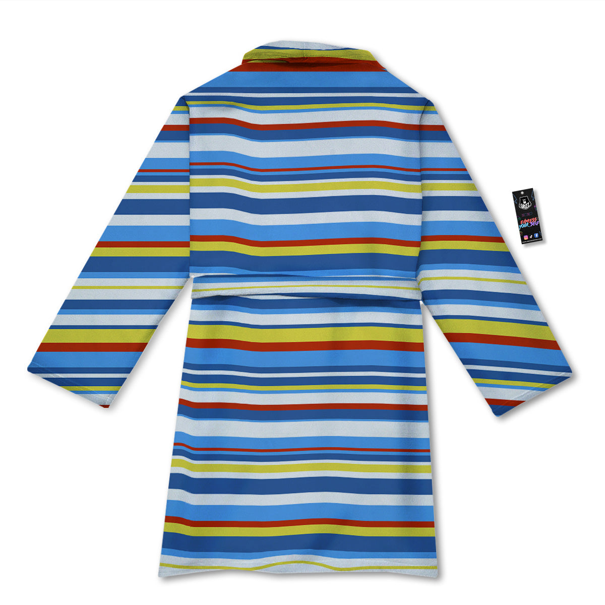 Stripe Autism Awareness Color Print Pattern Bathrobe-grizzshop