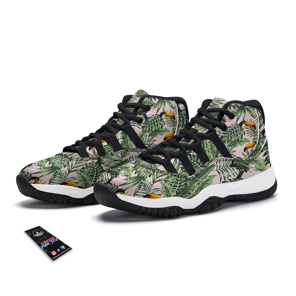 Stripe Autism Awareness Color Print Pattern Black Bball Shoes-grizzshop