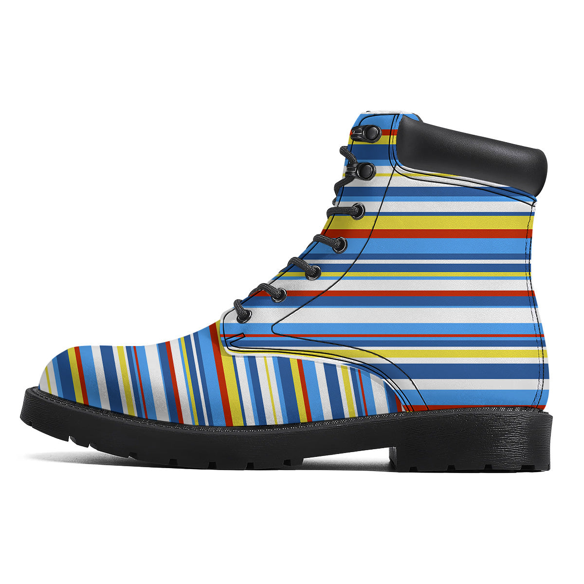 Stripe Autism Awareness Color Print Pattern Boots-grizzshop