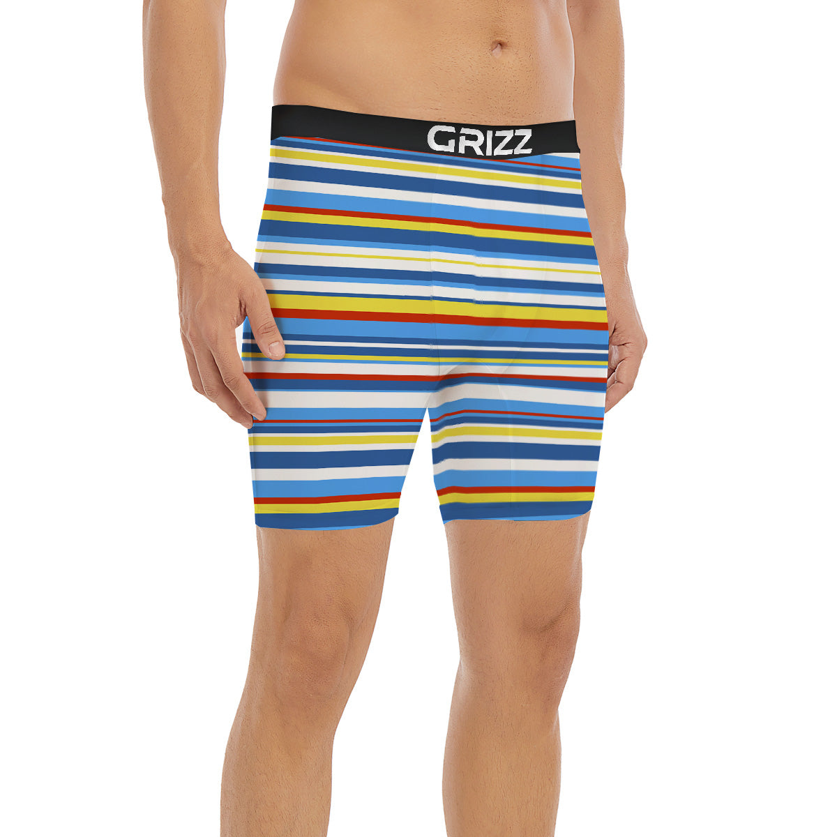 Stripe Autism Awareness Color Print Pattern Boxer Briefs-grizzshop