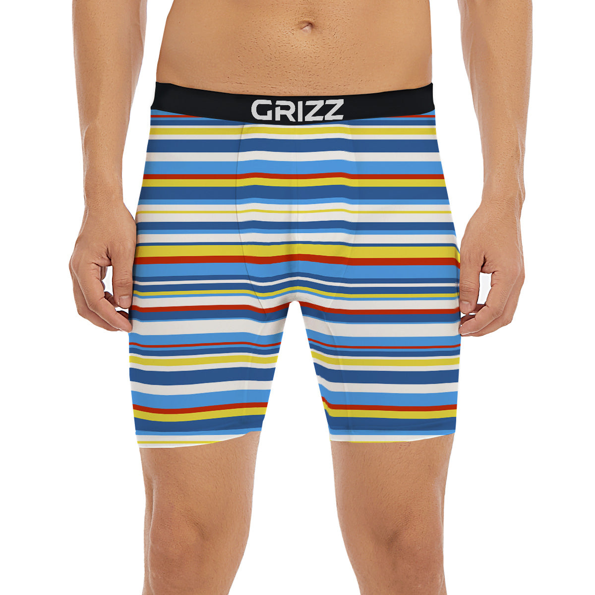 Stripe Autism Awareness Color Print Pattern Boxer Briefs-grizzshop