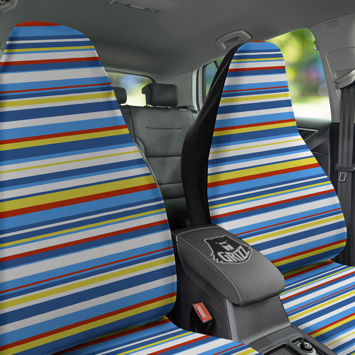 Stripe Autism Awareness Color Print Pattern Car Seat Covers-grizzshop