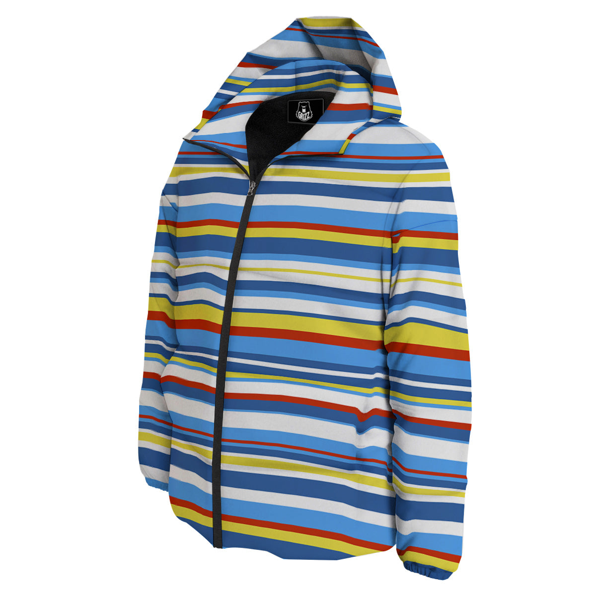 Stripe Autism Awareness Color Print Pattern Down Jacket-grizzshop
