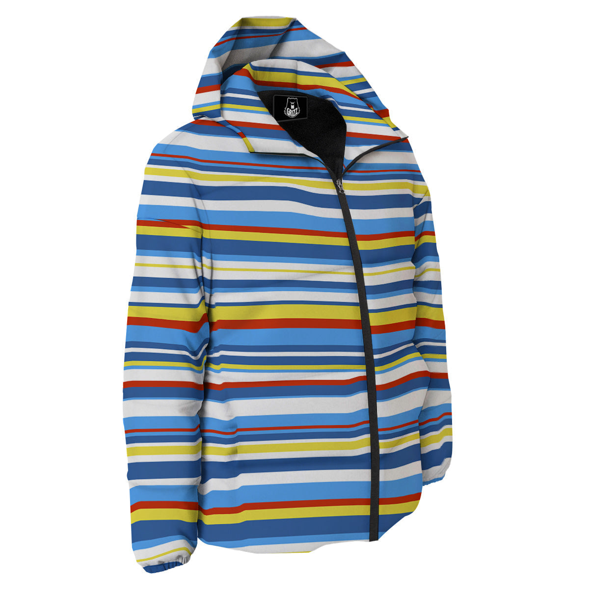 Stripe Autism Awareness Color Print Pattern Down Jacket-grizzshop