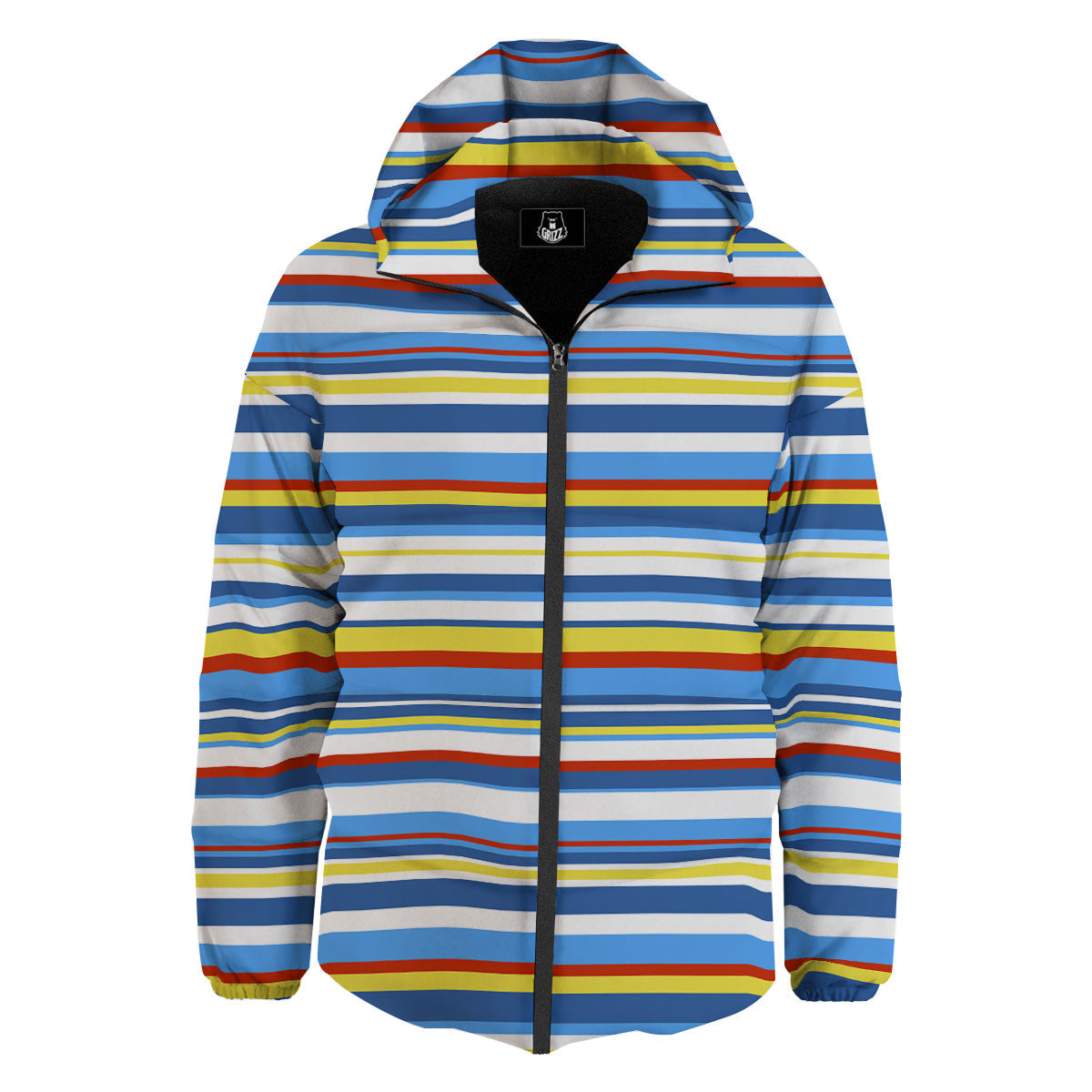 Stripe Autism Awareness Color Print Pattern Down Jacket-grizzshop