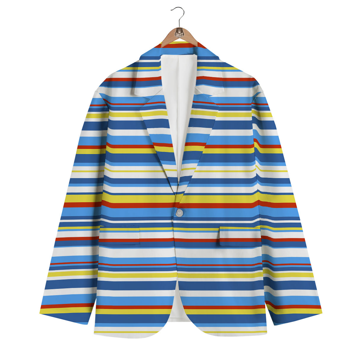 Stripe Autism Awareness Color Print Pattern Men's Blazer-grizzshop