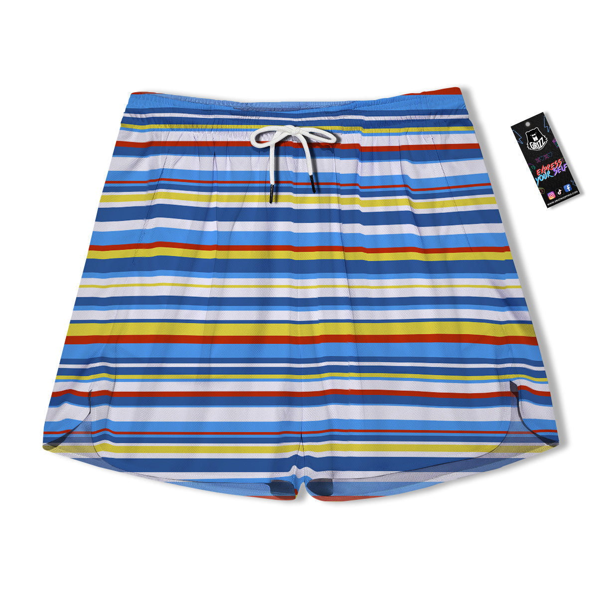 Stripe Autism Awareness Color Print Pattern Men's Running Shorts-grizzshop