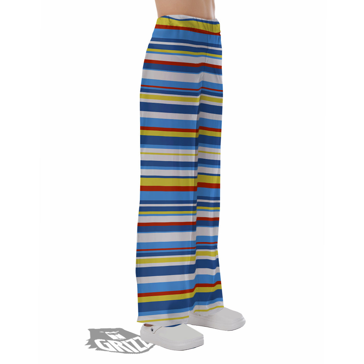 Stripe Autism Awareness Color Print Pattern Pajama Pants-grizzshop