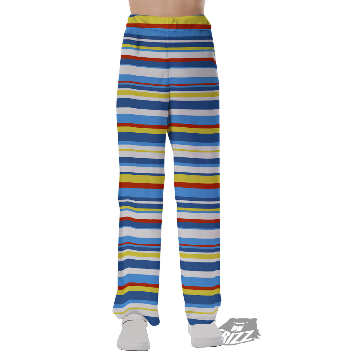 Stripe Autism Awareness Color Print Pattern Pajama Pants-grizzshop