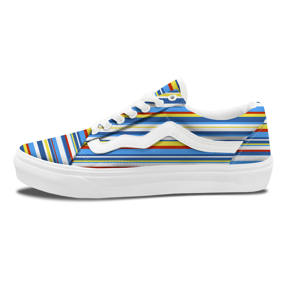 Stripe Autism Awareness Color Print Pattern Skate Shoes-grizzshop