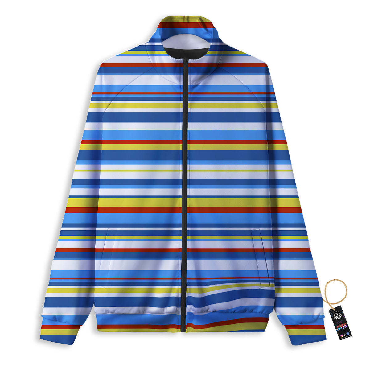 Stripe Autism Awareness Color Print Pattern Track Jacket-grizzshop