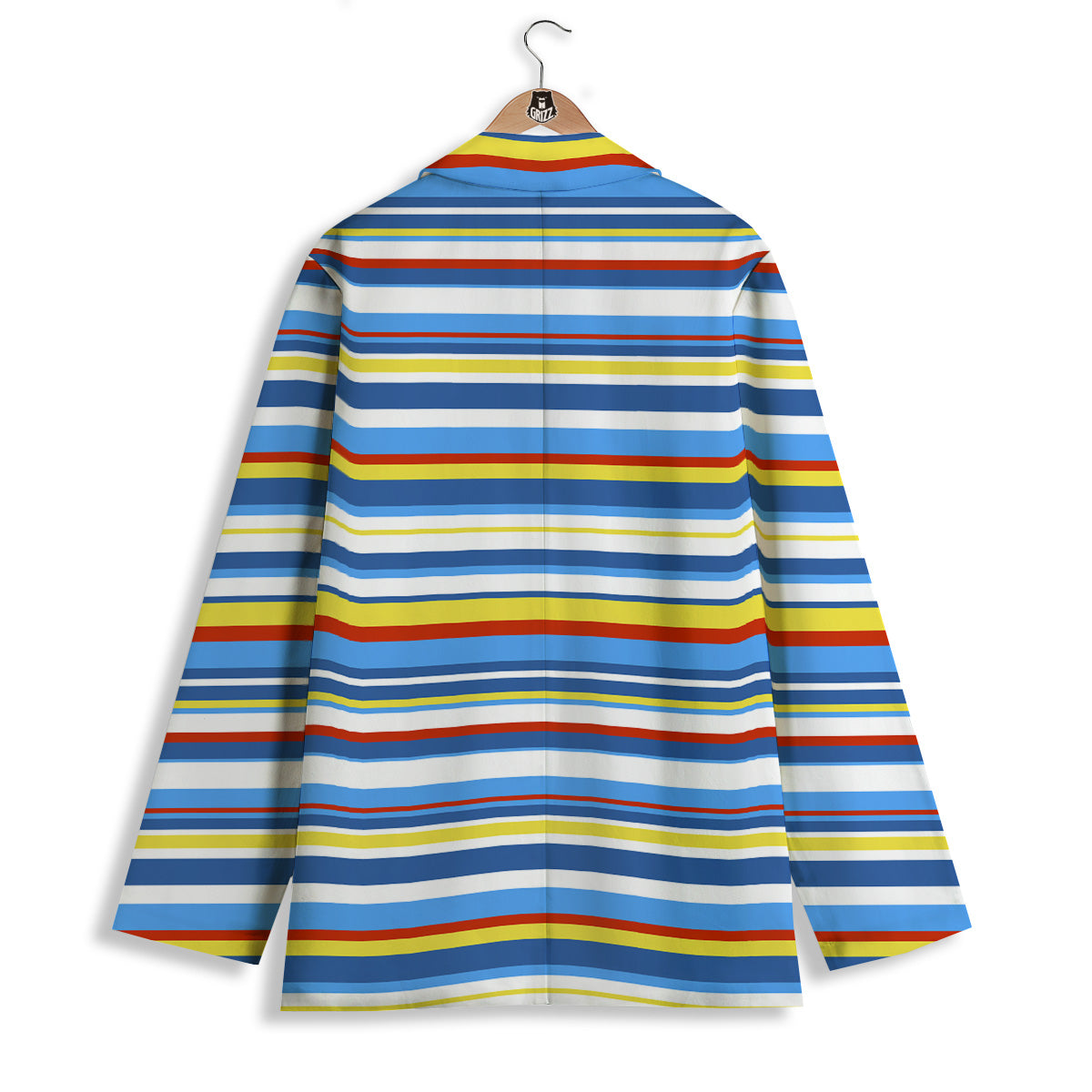 Stripe Autism Awareness Color Print Pattern Women's Blazer-grizzshop