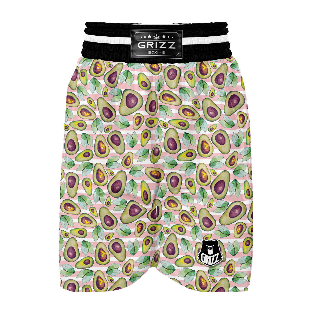 Stripe Avocado Boxing Shorts-grizzshop