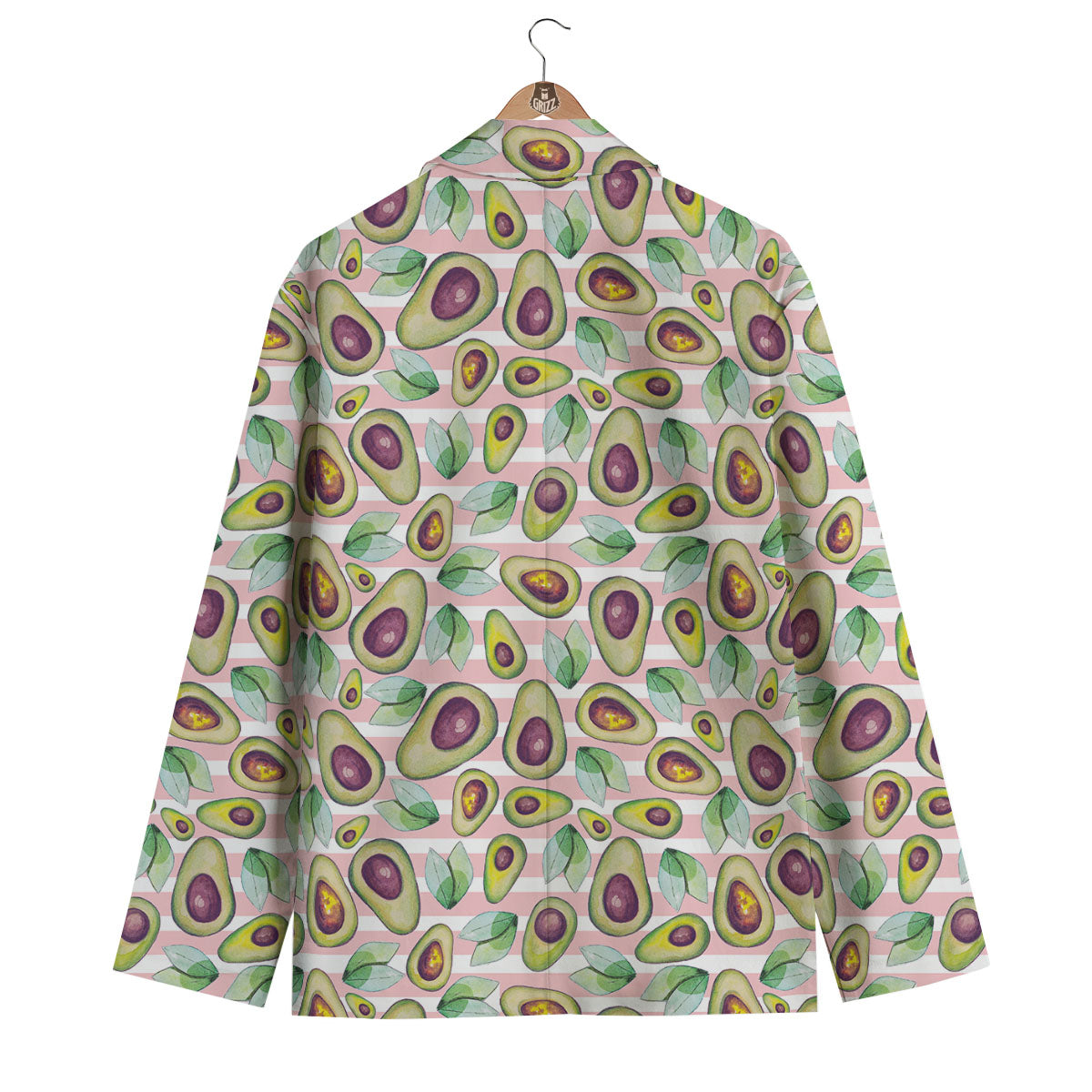 Stripe Avocado Men's Blazer-grizzshop
