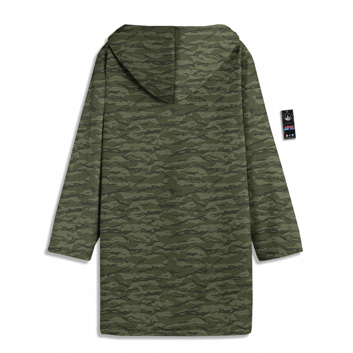 Stripe Camo Green Tiger Print Pattern Men's Windbreaker Jacket-grizzshop