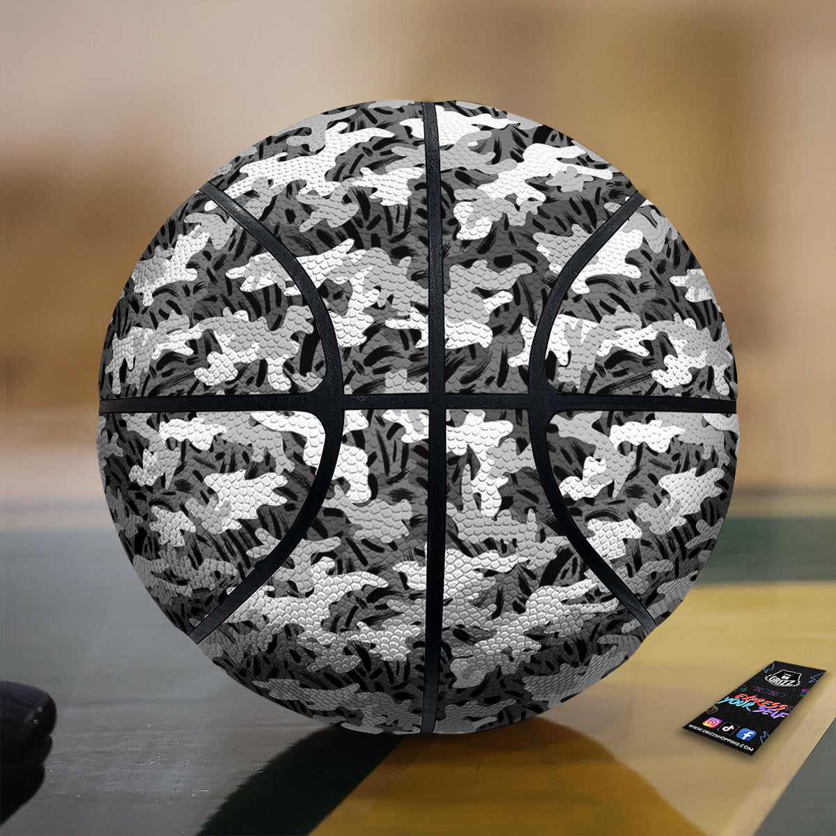 Stripe Camo Winter Tiger Print Pattern Basketball