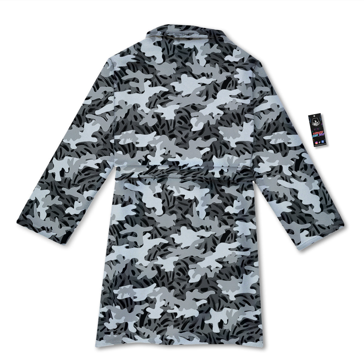 Stripe Camo Winter Tiger Print Pattern Bathrobe-grizzshop