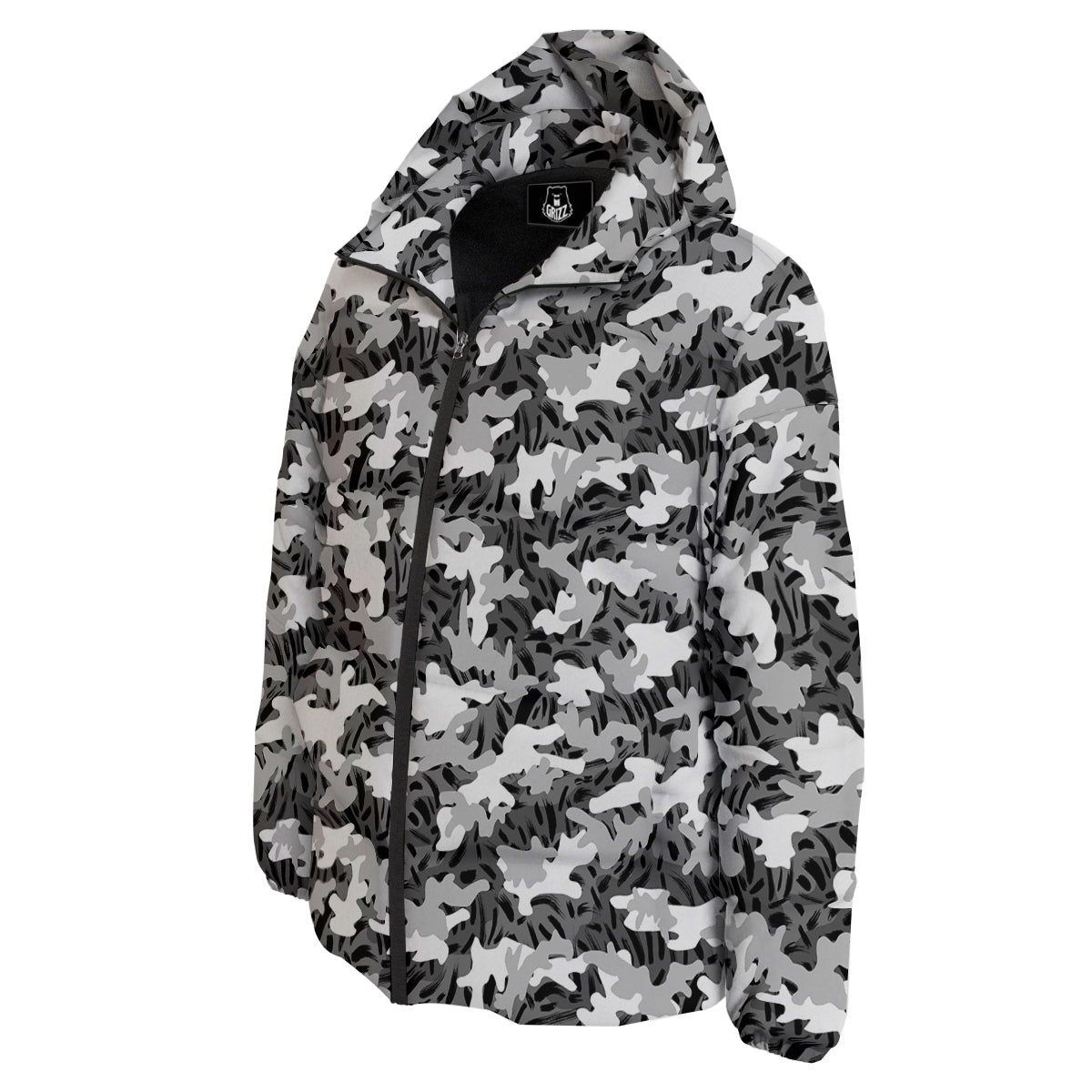 Stripe Camo Winter Tiger Print Pattern Down Jacket-grizzshop