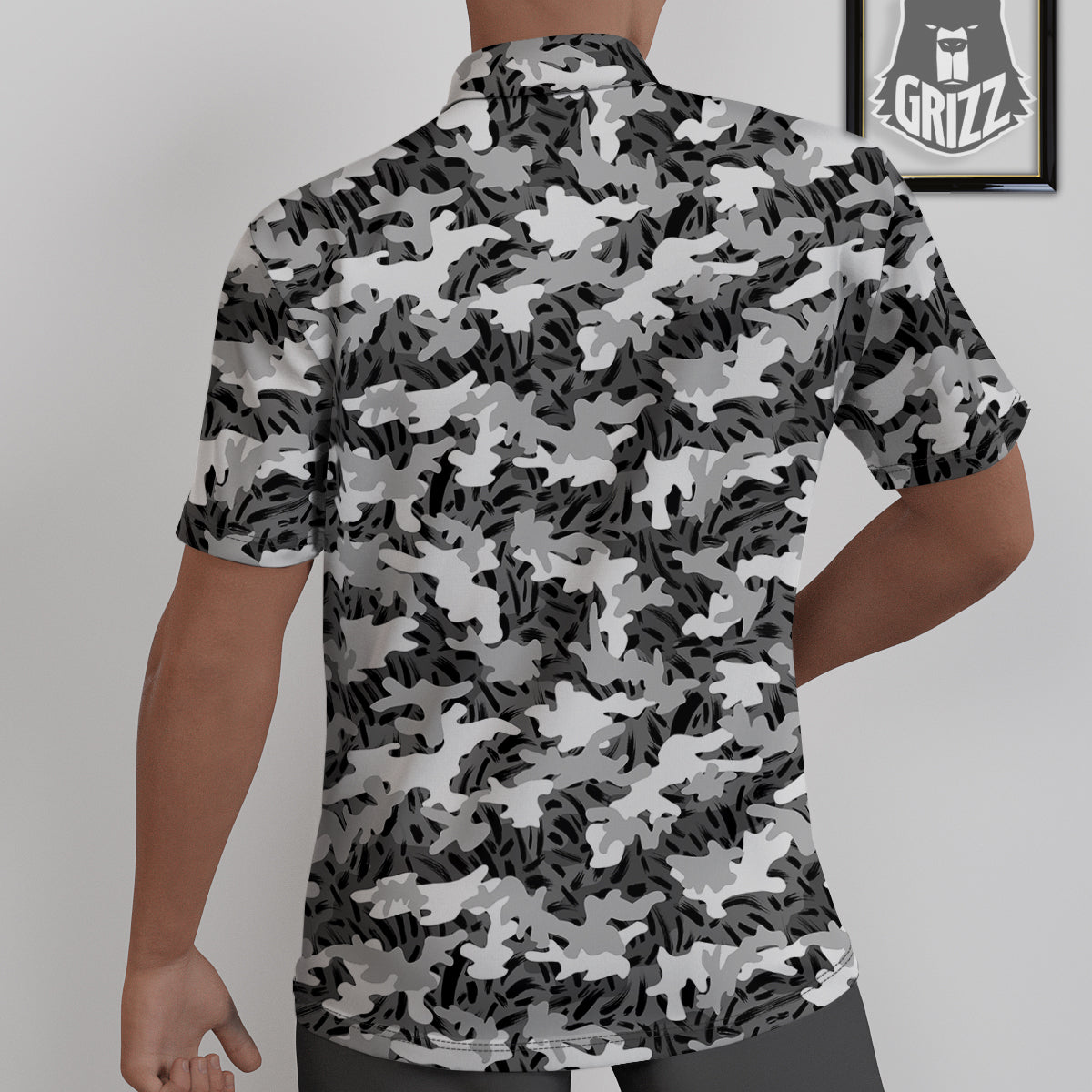 Stripe Camo Winter Tiger Print Pattern Untucked Shirts-grizzshop