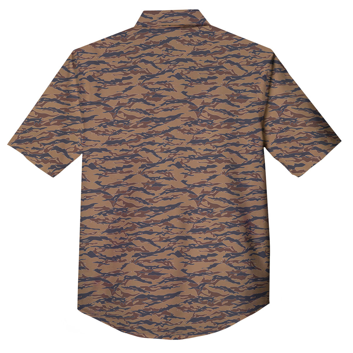 Stripe Camouflage Desert Tiger Print Button Up Shirt-grizzshop