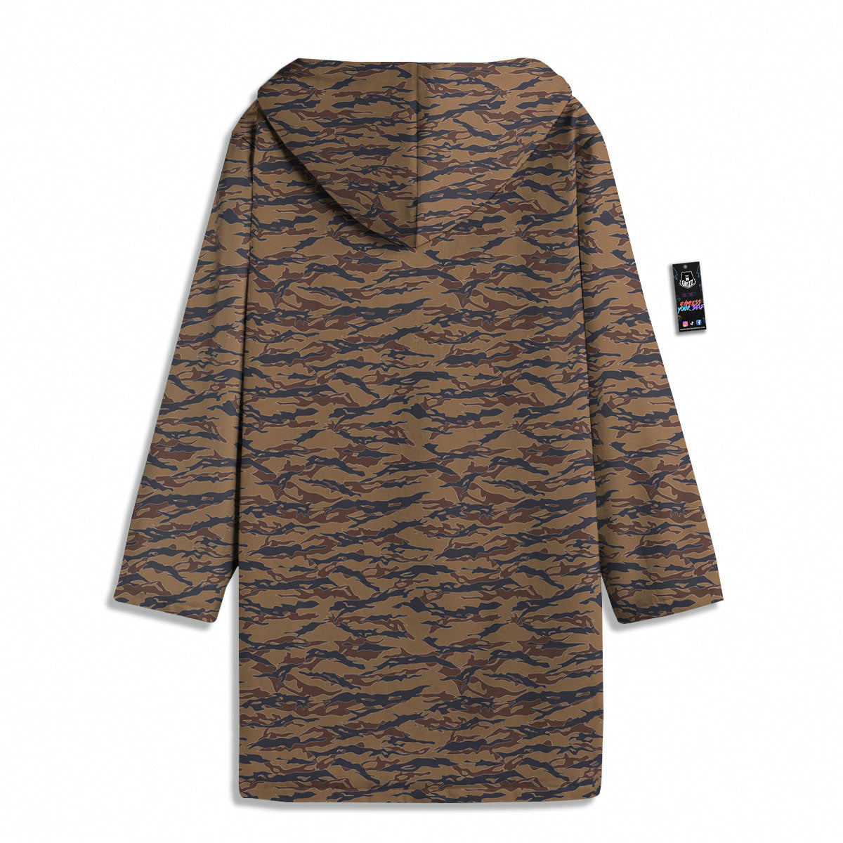Stripe Camouflage Desert Tiger Print Men's Windbreaker Jacket-grizzshop