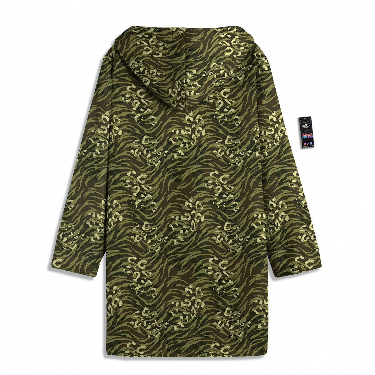Stripe Camouflage Green Tiger Print Men's Windbreaker Jacket-grizzshop
