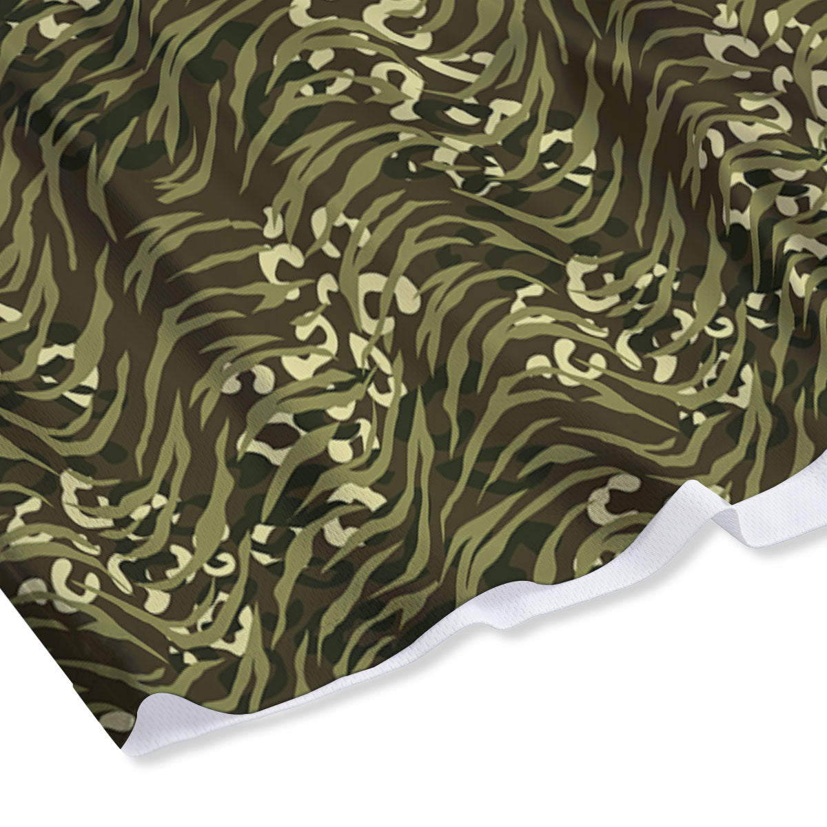 Stripe Camouflage Green Tiger Print Mesh Shorts