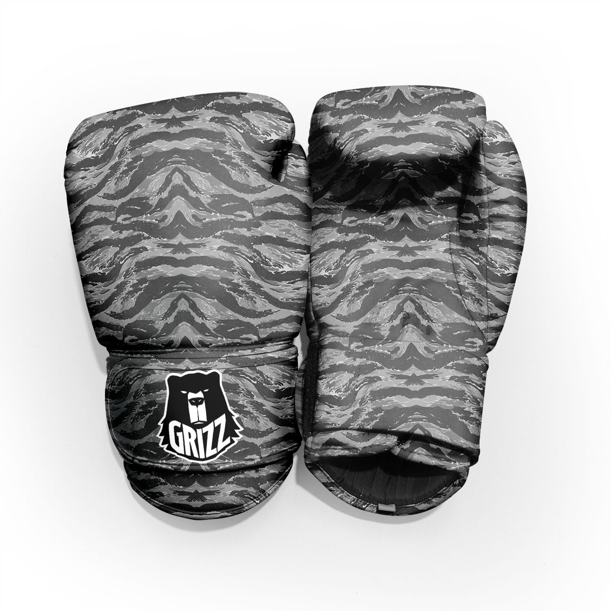 Stripe Camouflage Grey Tiger Print Pro Boxing Glove
