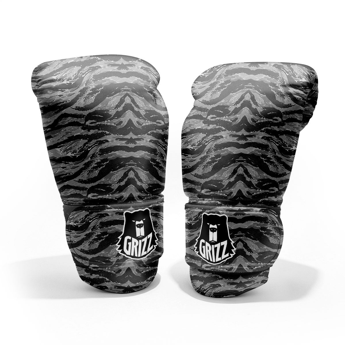 Stripe Camouflage Grey Tiger Print Pro Boxing Glove